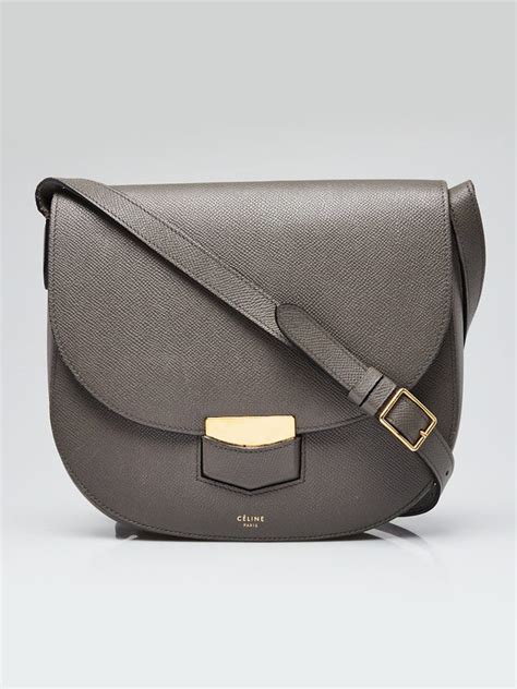 celine trotteur grey|CELINE Grained Calfskin Medium Trotteur Grey .